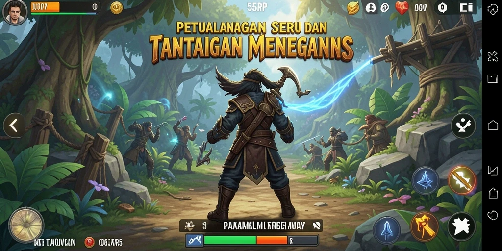 Tampilan menarik dari gameplay petualangan 55RP yang seru.
