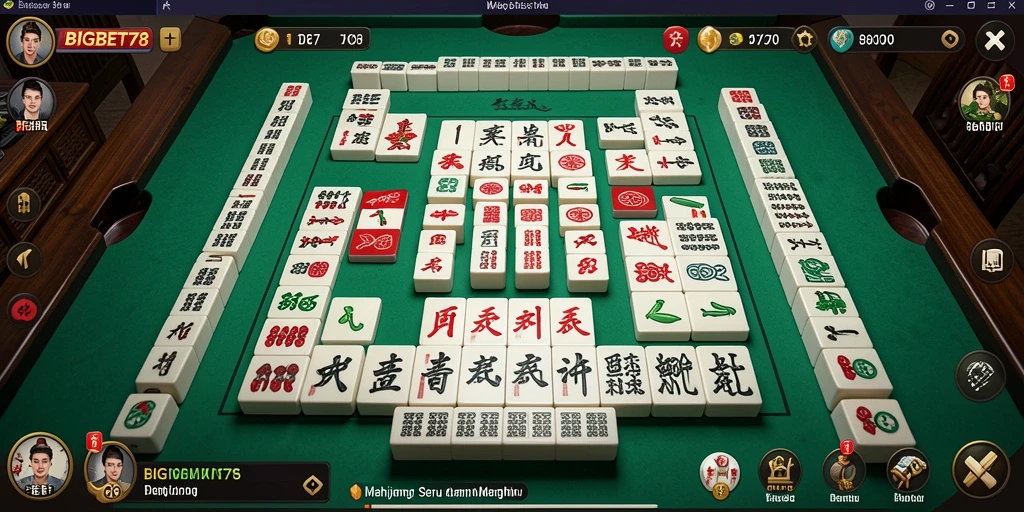 Tangkapan layar gameplay BIGBET78 yang menampilkan aksi seru permainan Mahjong.