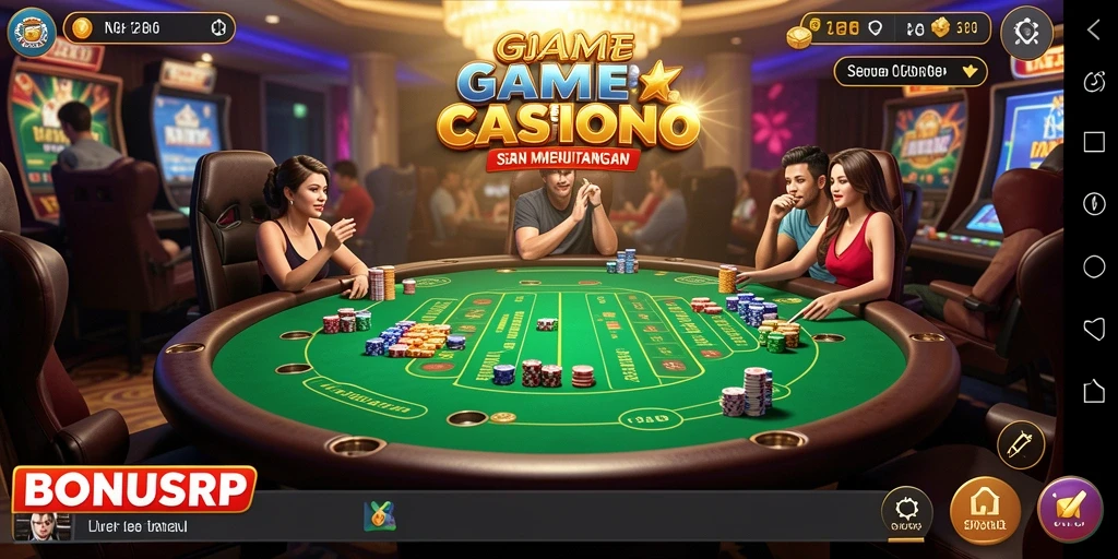 Screenshot BONUSRP menampilkan dealer langsung dan suasana kasino yang nyata.