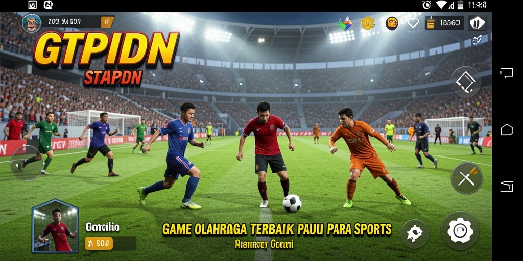 Screenshot gameplay GTPIDN menampilkan aksi olahraga yang mendebarkan.