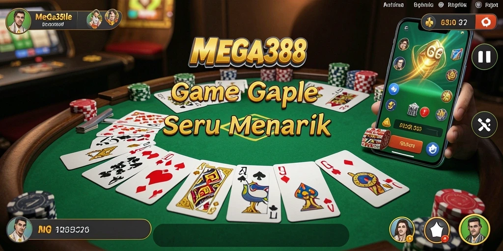 Tampilan antarmuka gameplay Gaple yang menarik di MEGA388.