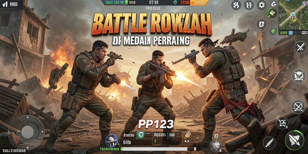 Gameplay mendebarkan PP123 dalam pertarungan Battle Royale.