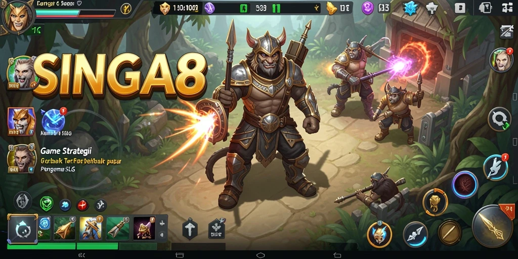 Tampilan gameplay SINGA8 dengan strategi yang menegangkan.