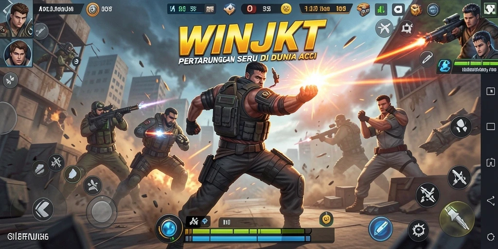 Tangkapan layar gameplay WINJKT yang mendebarkan dengan aksi yang intens.